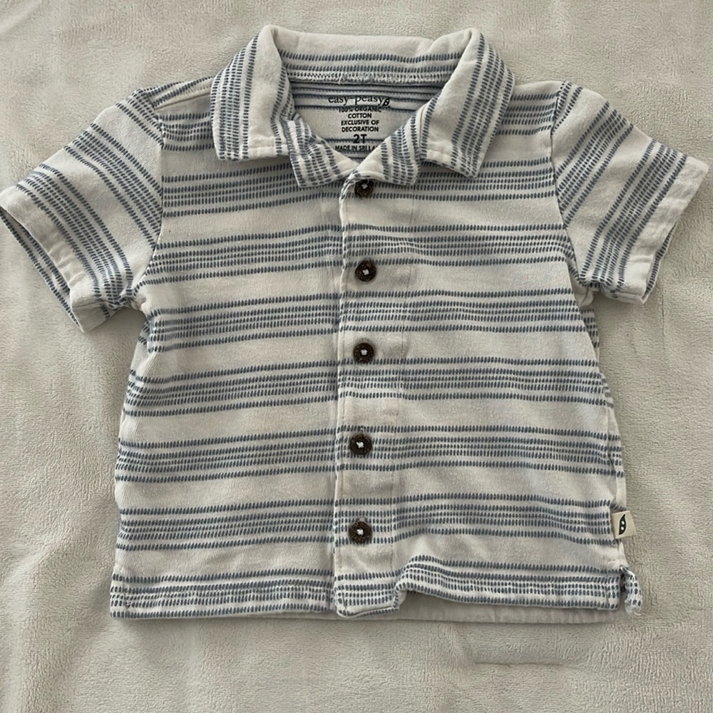 Easy-Peasy Cotton Organic 2T button up shirt